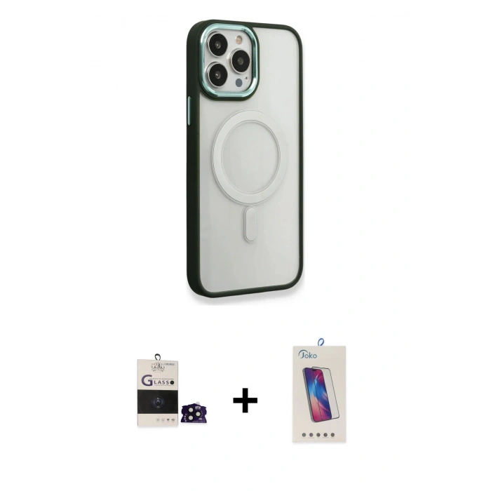 MARSİLYAN™- iPhone 14 Pro Max Kılıf Yankı Işık Özel Seri - Siyah Joko 5D Cam + Bilvis Titan Kamera Lens - SH