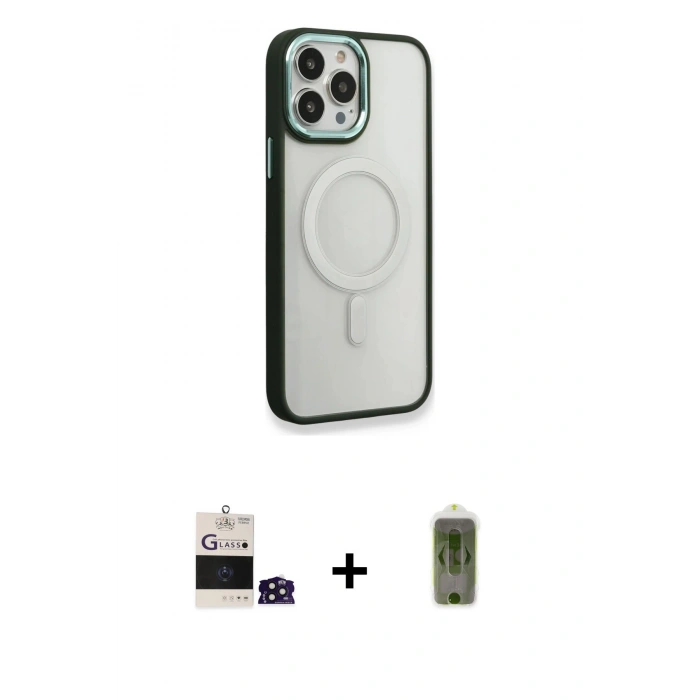 MARSİLYAN™- iPhone 14 Pro Max Kılıf Yankı Işık Özel Seri - Siyah Joko Magic 5D Hayalet Cam + Bilvis Titan Kamera Lens - DNMR