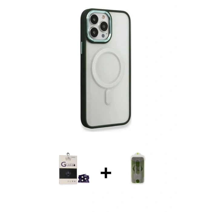MARSİLYAN™- iPhone 14 Pro Max Kılıf Yankı Işık Özel Seri - Siyah Joko Magic 5D Hayalet Cam + Bilvis Titan Kamera Lens - SH