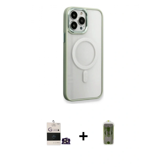 MARSİLYAN™- iPhone 14 Pro Max Kılıf Yankı Işık Özel Seri - Siyah Joko Magic 5D Hayalet Cam + Bilvis Titan Kamera Lens - GD