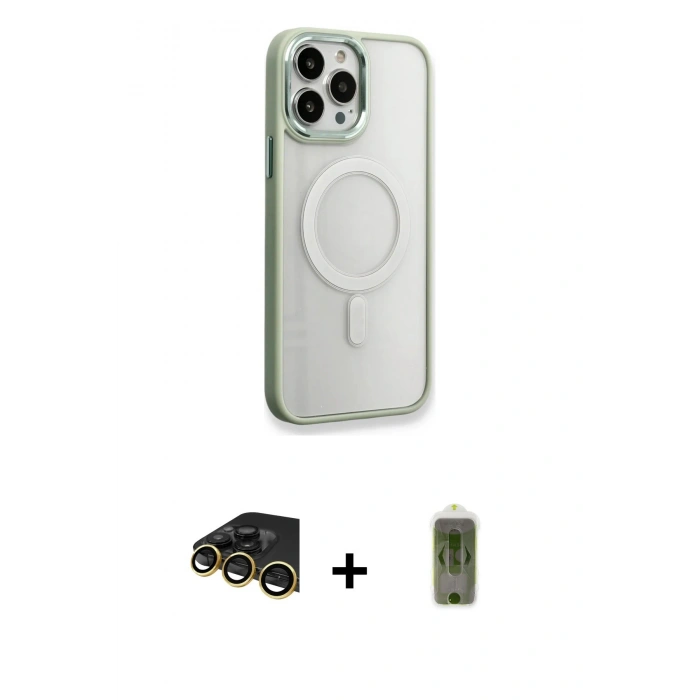 MARSİLYAN™- iPhone 14 Pro Max Kılıf Yankı Işık Özel Seri - Siyah Joko Magic 5D Hayalet Cam + Raze Metal Kamera Lens - GD