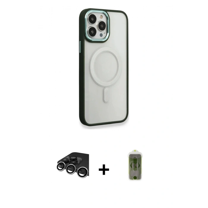 MARSİLYAN™- iPhone 14 Pro Max Kılıf Yankı Işık Özel Seri - Siyah Joko Magic 5D Hayalet Cam + Raze Metal Kamera Lens - GS