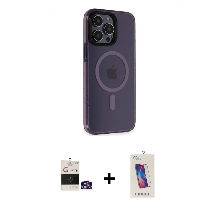 MARSİLYAN™- iPhone 14 Pro Max Kılıf Yankı Işık Prime - Siyah Joko 5D Cam + Bilvis Titan Kamera Lens - GS