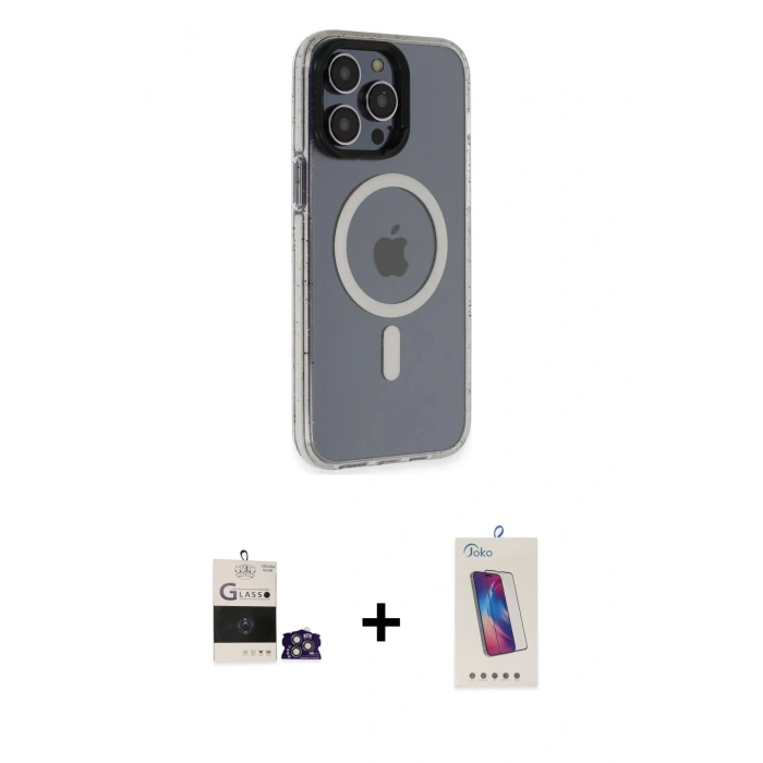 MARSİLYAN™- iPhone 14 Pro Max Kılıf Yankı Işık Prime - Siyah Joko 5D Cam + Bilvis Titan Kamera Lens - GS