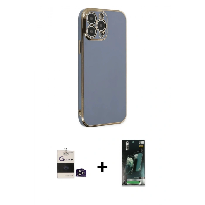 MARSİLYAN™- iPhone 14 Pro Max Kılıf Yankı Serisi - Şeffaf 360 Full Body Arka Koruyucu + Bilvis Titan Kamera Lens - SH