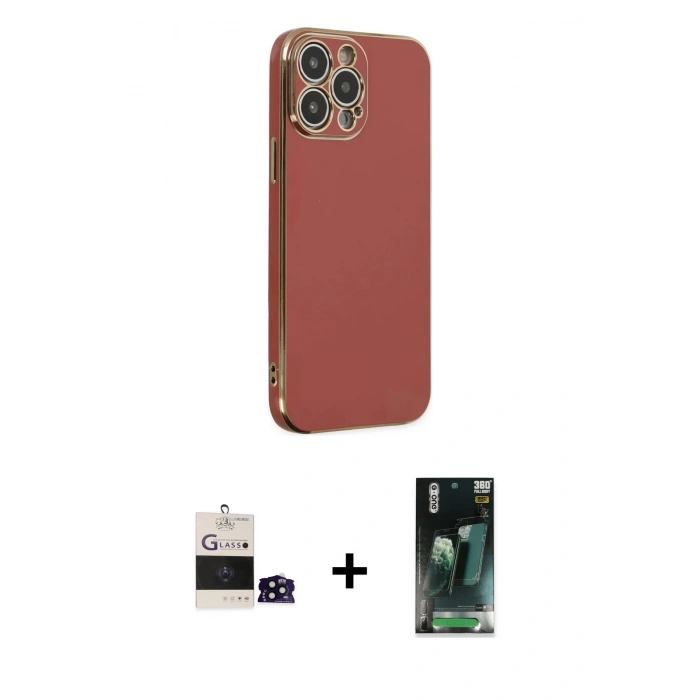 MARSİLYAN™- iPhone 14 Pro Max Kılıf Yankı Serisi - Şeffaf 360 Full Body Arka Koruyucu + Bilvis Titan Kamera Lens - SH