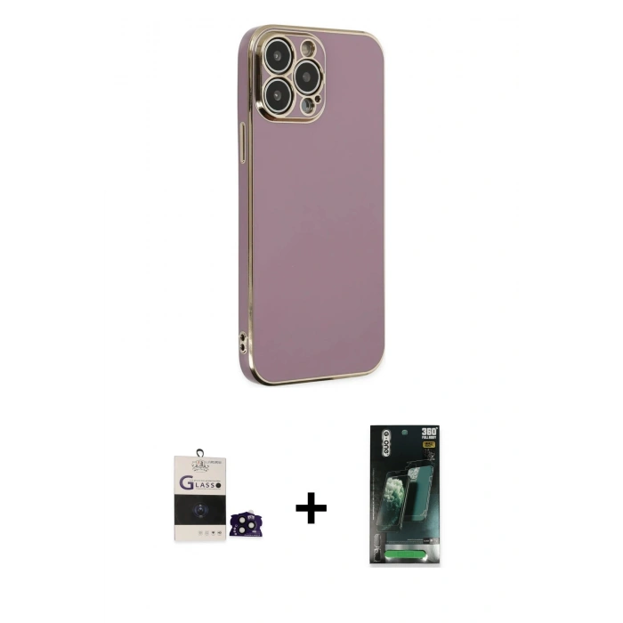 MARSİLYAN™- iPhone 14 Pro Max Kılıf Yankı Serisi - Şeffaf 360 Full Body Arka Koruyucu + Bilvis Titan Kamera Lens - SH