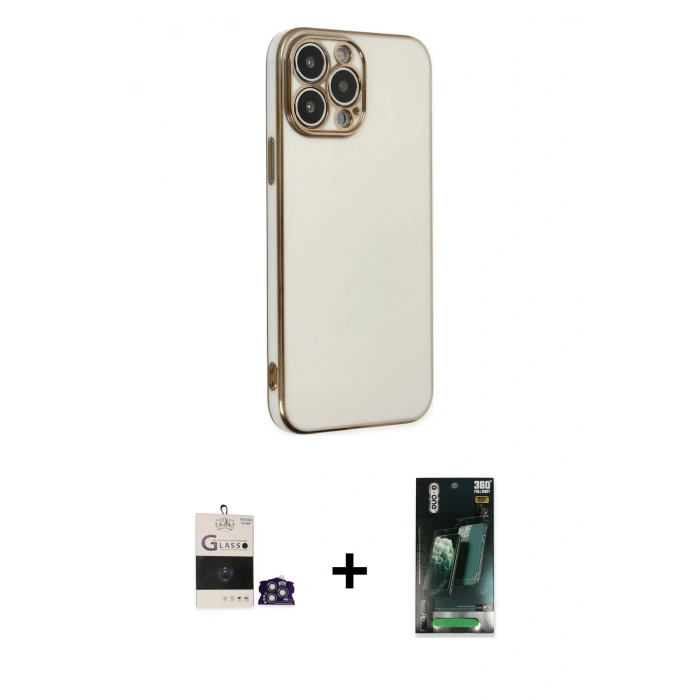 MARSİLYAN™- iPhone 14 Pro Max Kılıf Yankı Serisi - Siyah 360 Mat Full Body Arka Koruyucu + Bilvis Titan Kamera Lens - GS