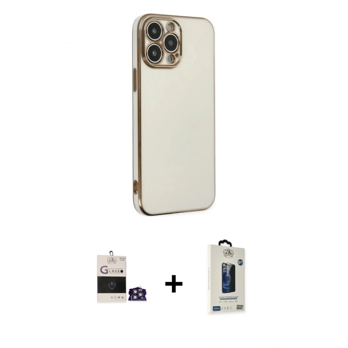 MARSİLYAN™- iPhone 14 Pro Max Kılıf Yankı Serisi - Siyah Bilvis Hayalet Cam Ekran Koruyucu + Bilvis Titan Kamera Lens - GS