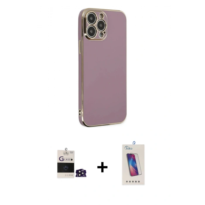 MARSİLYAN™- iPhone 14 Pro Max Kılıf Yankı Serisi - Siyah Joko 5D Cam + Bilvis Titan Kamera Lens - DNMR