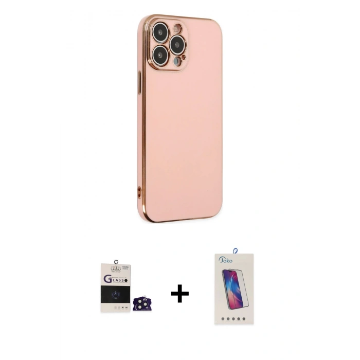 MARSİLYAN™- iPhone 14 Pro Max Kılıf Yankı Serisi - Siyah Joko 5D Cam + Bilvis Titan Kamera Lens - DNMR