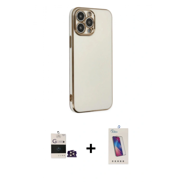 MARSİLYAN™- iPhone 14 Pro Max Kılıf Yankı Serisi - Siyah Joko 5D Cam + Bilvis Titan Kamera Lens - GD