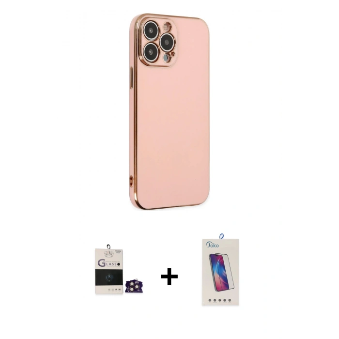 MARSİLYAN™- iPhone 14 Pro Max Kılıf Yankı Serisi - Siyah Joko 5D Cam + Bilvis Titan Kamera Lens - GD