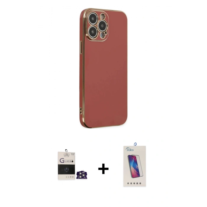 MARSİLYAN™- iPhone 14 Pro Max Kılıf Yankı Serisi - Siyah Joko 5D Cam + Bilvis Titan Kamera Lens - GS
