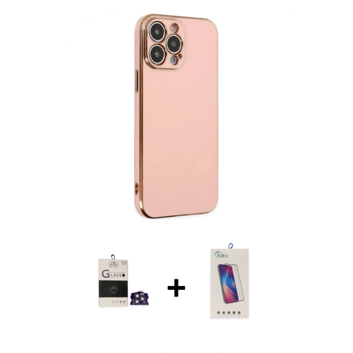 MARSİLYAN™- iPhone 14 Pro Max Kılıf Yankı Serisi - Siyah Joko 5D Cam + Bilvis Titan Kamera Lens - GS