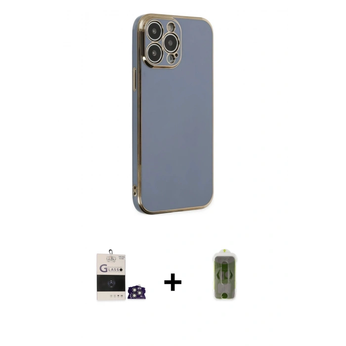 MARSİLYAN™- iPhone 14 Pro Max Kılıf Yankı Serisi - Siyah Joko Magic 5D Hayalet Cam + Bilvis Titan Kamera Lens - GS