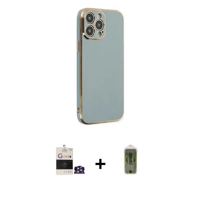 MARSİLYAN™- iPhone 14 Pro Max Kılıf Yankı Serisi - Siyah Joko Magic 5D Hayalet Cam + Bilvis Titan Kamera Lens - GS