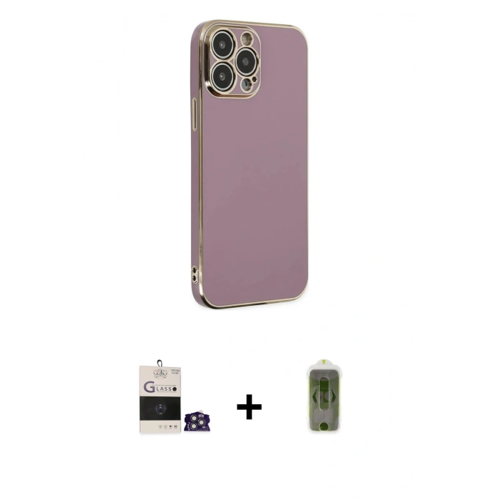 MARSİLYAN™- iPhone 14 Pro Max Kılıf Yankı Serisi - Siyah Joko Magic 5D Hayalet Cam + Bilvis Titan Kamera Lens - GS