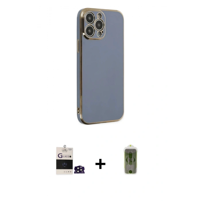 MARSİLYAN™- iPhone 14 Pro Max Kılıf Yankı Serisi - Siyah Joko Magic 5D Hayalet Cam + Bilvis Titan Kamera Lens - DNMR
