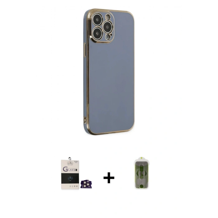 MARSİLYAN™- iPhone 14 Pro Max Kılıf Yankı Serisi - Siyah Joko Magic 5D Hayalet Cam + Bilvis Titan Kamera Lens - GD