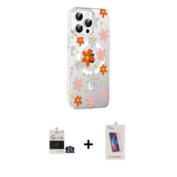 MARSİLYAN™- iPhone 14 Pro Max Kılıf Yörünge Işık Prime - Siyah Joko 5D Cam + Bilvis Titan Kamera Lens - GS