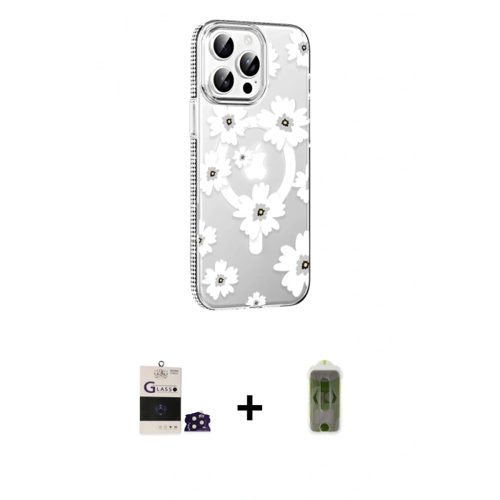 MARSİLYAN™- iPhone 14 Pro Max Kılıf Yörünge Işık Prime - Siyah Joko Magic 5D Hayalet Cam + Bilvis Titan Kamera Lens - DNMR