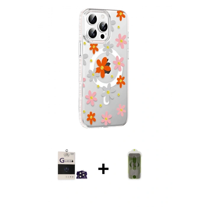MARSİLYAN™- iPhone 14 Pro Max Kılıf Yörünge Işık Prime - Siyah Joko Magic 5D Hayalet Cam + Bilvis Titan Kamera Lens - DNMR