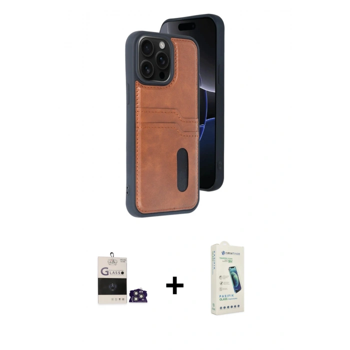MARSİLYAN™- iPhone 14 Pro Max Kılıf Yörünge Işık Serisi - Şeffaf Pasifik Cam Ekran Koruyucu + Gümüş Bilvis Titan Kamera Lens