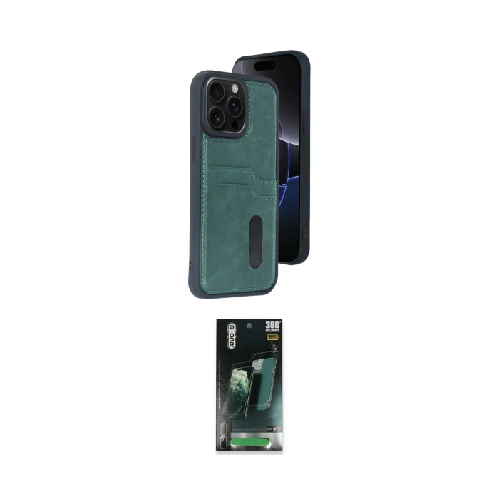 MARSİLYAN™- iPhone 14 Pro Max Kılıf Yörünge Işık Serisi - Siyah 360 Mat Full Body Arka Koruyucu