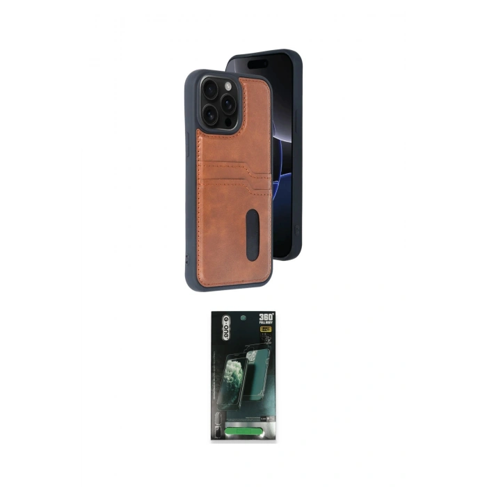 MARSİLYAN™- iPhone 14 Pro Max Kılıf Yörünge Işık Serisi - Siyah 360 Mat Full Body Arka Koruyucu