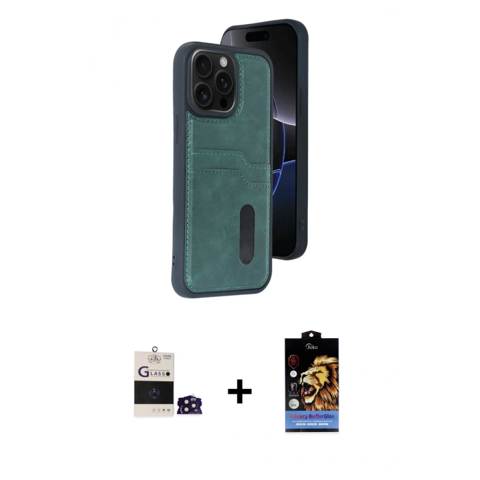 MARSİLYAN™- iPhone 14 Pro Max Kılıf Yörünge Işık Serisi - Siyah Buffer Hayalet Cam Ekran Koruyucu + Bilvis Titan Kamera Lens - DNMR