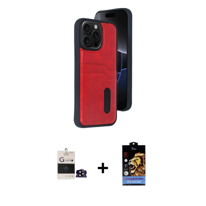 MARSİLYAN™- iPhone 14 Pro Max Kılıf Yörünge Işık Serisi - Siyah Buffer Hayalet Cam Ekran Koruyucu + Bilvis Titan Kamera Lens - SH