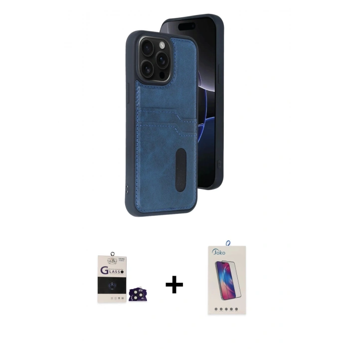 MARSİLYAN™- iPhone 14 Pro Max Kılıf Yörünge Işık Serisi - Siyah Joko 5D Cam + Bilvis Titan Kamera Lens - DNMR