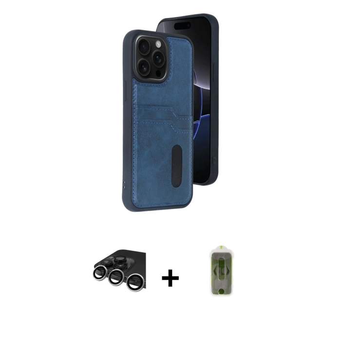 MARSİLYAN™- iPhone 14 Pro Max Kılıf Yörünge Işık Serisi - Siyah Joko Magic 5D Hayalet Cam + Raze Metal Kamera Lens - GS