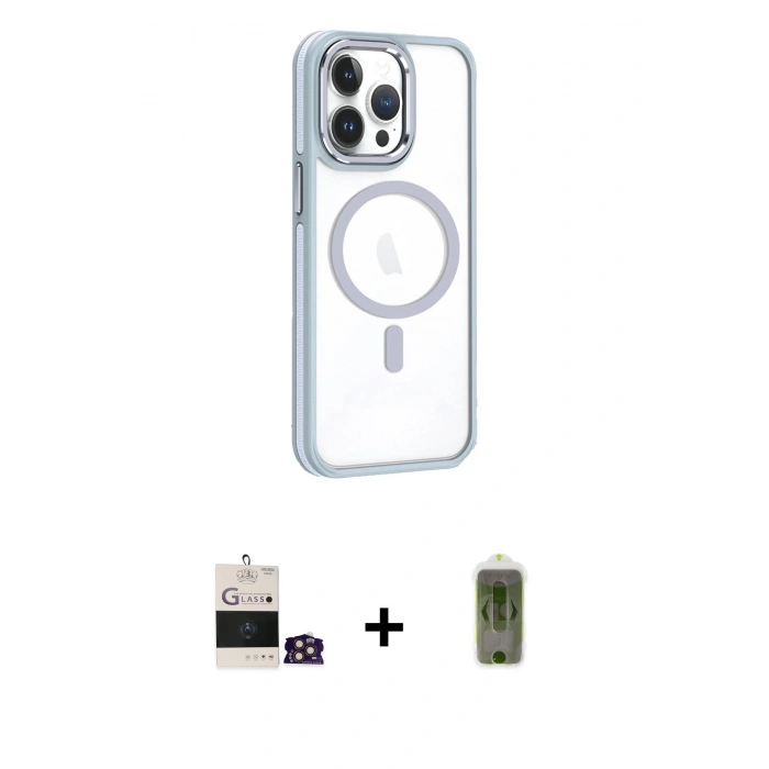 MARSİLYAN™- iPhone 14 Pro Max Kılıf Yörünge Klasik - Siyah Joko Magic 5D Hayalet Cam + Bilvis Titan Kamera Lens - GD