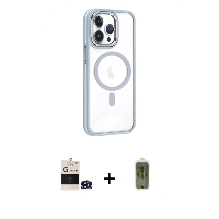 MARSİLYAN™- iPhone 14 Pro Max Kılıf Yörünge Klasik - Siyah Joko Magic 5D Hayalet Cam + Bilvis Titan Kamera Lens - DNMR