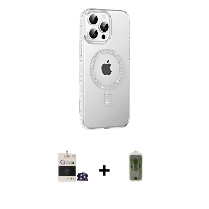 MARSİLYAN™- iPhone 14 Pro Max Kılıf Yörünge Koleksiyonu - Siyah Joko Magic 5D Hayalet Cam + Bilvis Titan Kamera Lens - GS