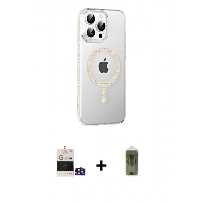MARSİLYAN™- iPhone 14 Pro Max Kılıf Yörünge Koleksiyonu - Siyah Joko Magic 5D Hayalet Cam + Bilvis Titan Kamera Lens - GD