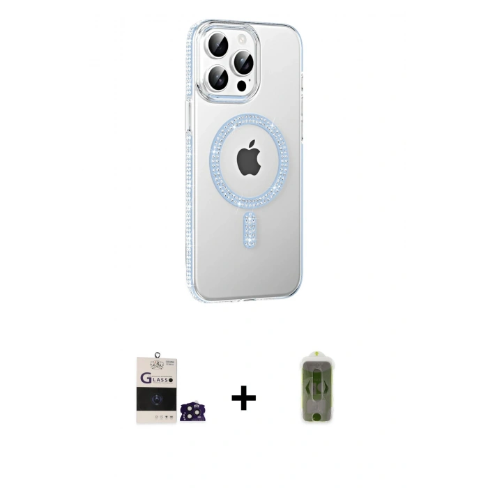 MARSİLYAN™- iPhone 14 Pro Max Kılıf Yörünge Koleksiyonu - Siyah Joko Magic 5D Hayalet Cam + Bilvis Titan Kamera Lens - DNMR
