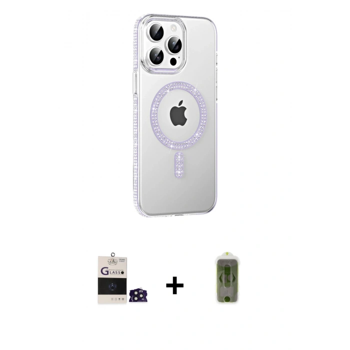 MARSİLYAN™- iPhone 14 Pro Max Kılıf Yörünge Koleksiyonu - Siyah Joko Magic 5D Hayalet Cam + Bilvis Titan Kamera Lens - DNMR