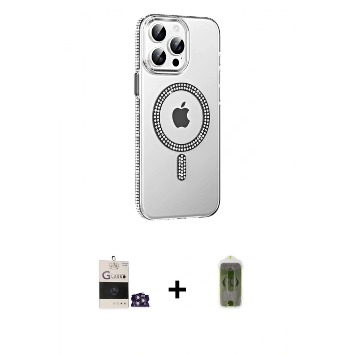 MARSİLYAN™- iPhone 14 Pro Max Kılıf Yörünge Koleksiyonu - Siyah Joko Magic 5D Hayalet Cam + Bilvis Titan Kamera Lens - GS