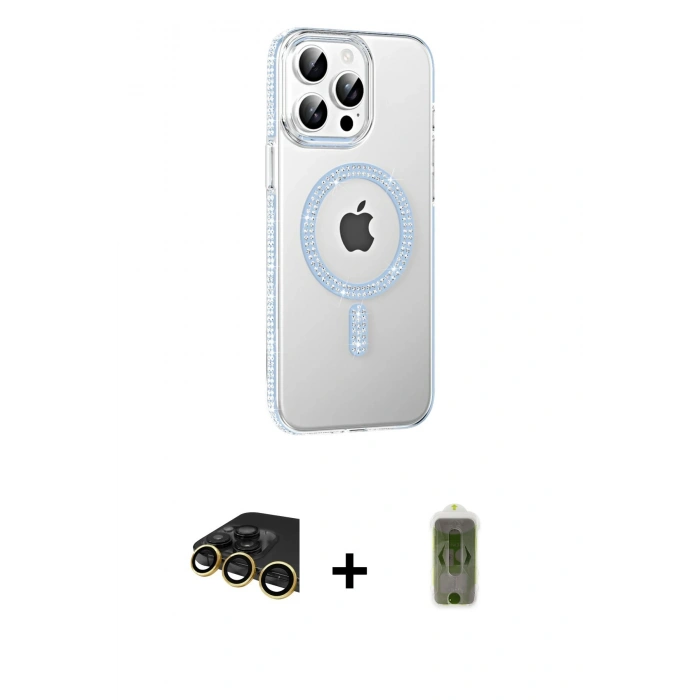 MARSİLYAN™- iPhone 14 Pro Max Kılıf Yörünge Koleksiyonu - Siyah Joko Magic 5D Hayalet Cam + Raze Metal Kamera Lens - GD
