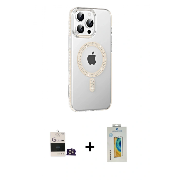 MARSİLYAN™- iPhone 14 Pro Max Kılıf Yörünge Koleksiyonu - Siyah Polymer Nano Ekran Koruyucu + Bilvis Titan Kamera Lens - GD