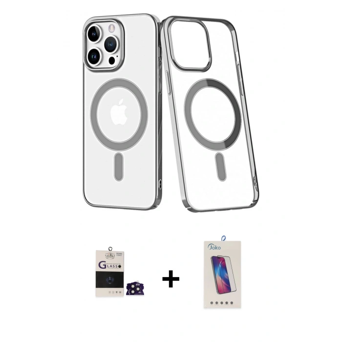 MARSİLYAN™- iPhone 14 Pro Max Kılıf Yörünge Minimal - Siyah Joko 5D Cam + Bilvis Titan Kamera Lens - DNMR