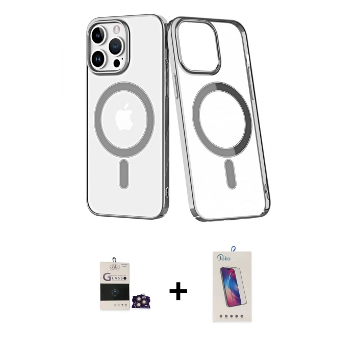 MARSİLYAN™- iPhone 14 Pro Max Kılıf Yörünge Minimal - Siyah Joko 5D Cam + Bilvis Titan Kamera Lens - GD
