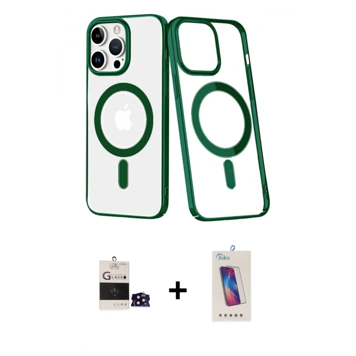 MARSİLYAN™- iPhone 14 Pro Max Kılıf Yörünge Minimal - Siyah Joko 5D Cam + Bilvis Titan Kamera Lens - SH