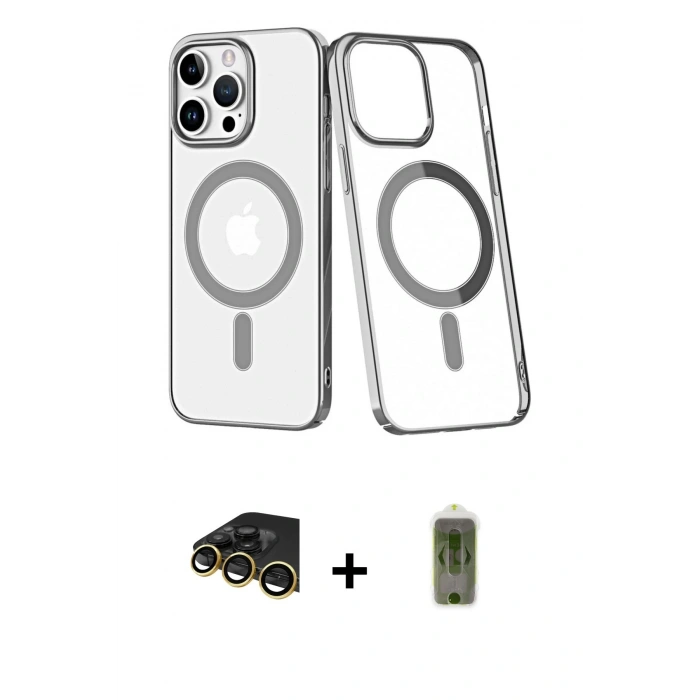 MARSİLYAN™- iPhone 14 Pro Max Kılıf Yörünge Minimal - Siyah Joko Magic 5D Hayalet Cam + Raze Metal Kamera Lens - GD