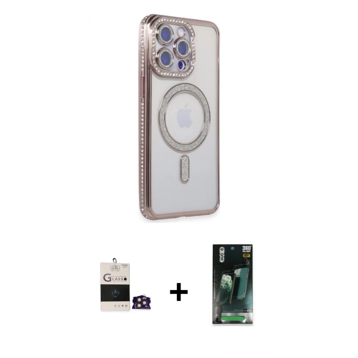 MARSİLYAN™- iPhone 14 Pro Max Kılıf Zirve Doku Prime - Şeffaf 360 Full Body Arka Koruyucu + Bilvis Titan Kamera Lens - GD