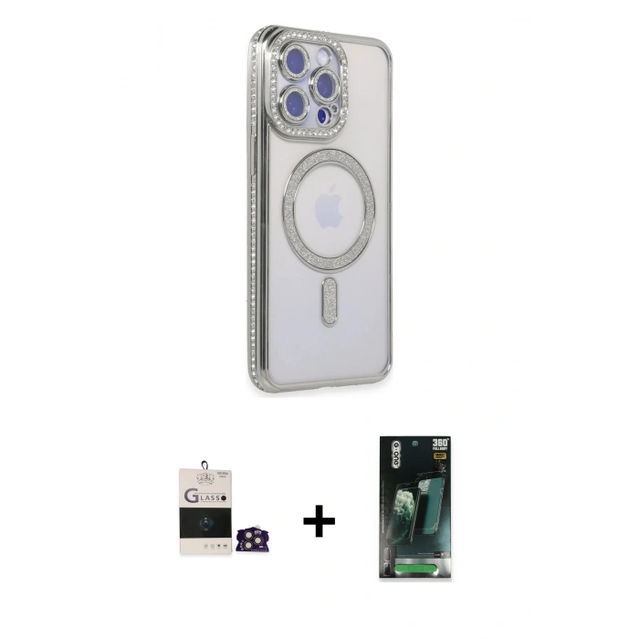 MARSİLYAN™- iPhone 14 Pro Max Kılıf Zirve Doku Prime - Şeffaf 360 Full Body Arka Koruyucu + Bilvis Titan Kamera Lens - GD