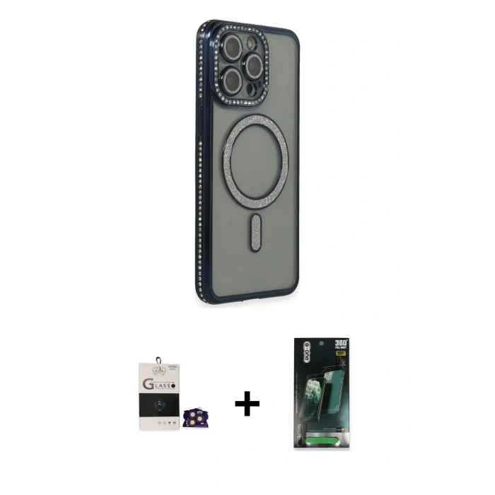 MARSİLYAN™- iPhone 14 Pro Max Kılıf Zirve Doku Prime - Şeffaf 360 Full Body Arka Koruyucu + Bilvis Titan Kamera Lens - GD